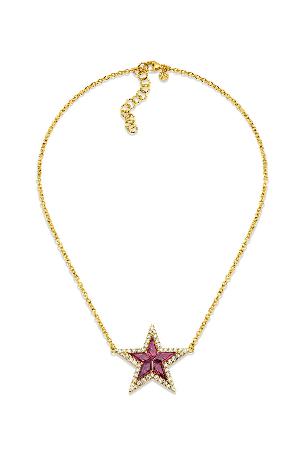 Pink Tourmaline Kite Star Necklace