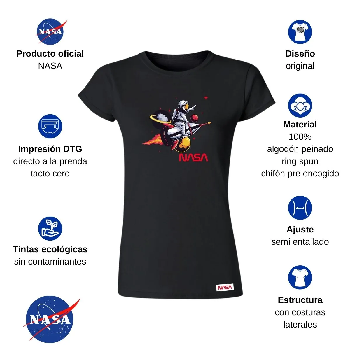 Playera Mujer Nasa Seal