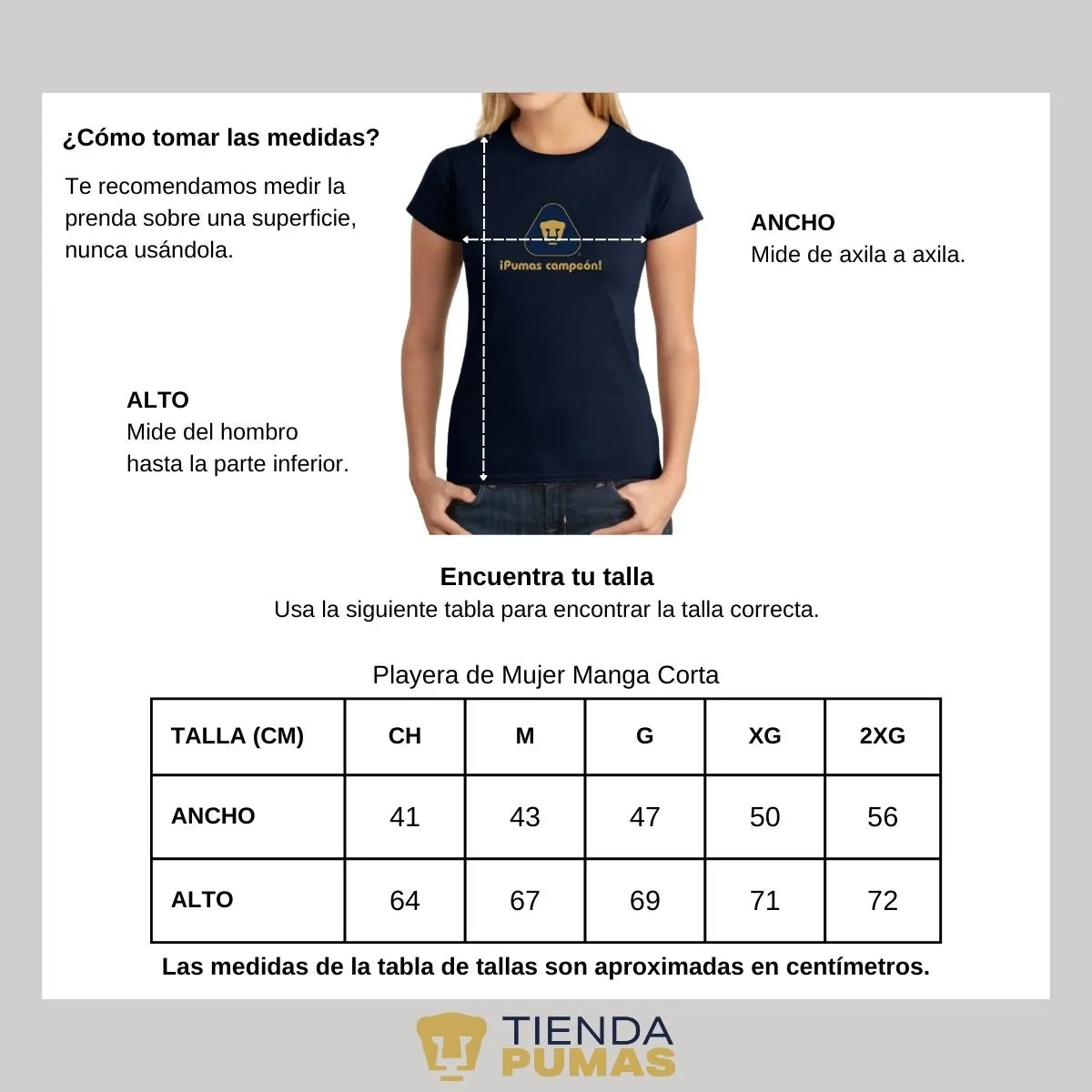 Playera Mujer Pumas UNAM campeón