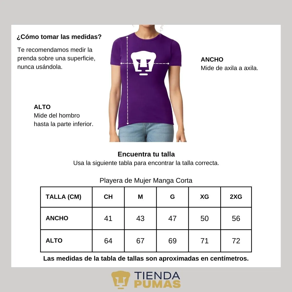 Playera Mujer Pumas UNAM Logo Día De La Mujer