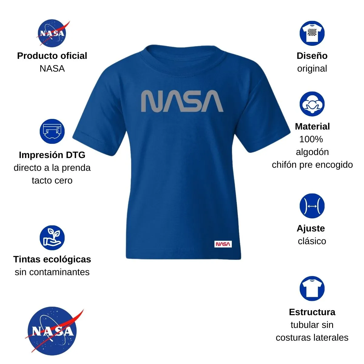 Playera Nios Nasa Worm Mono