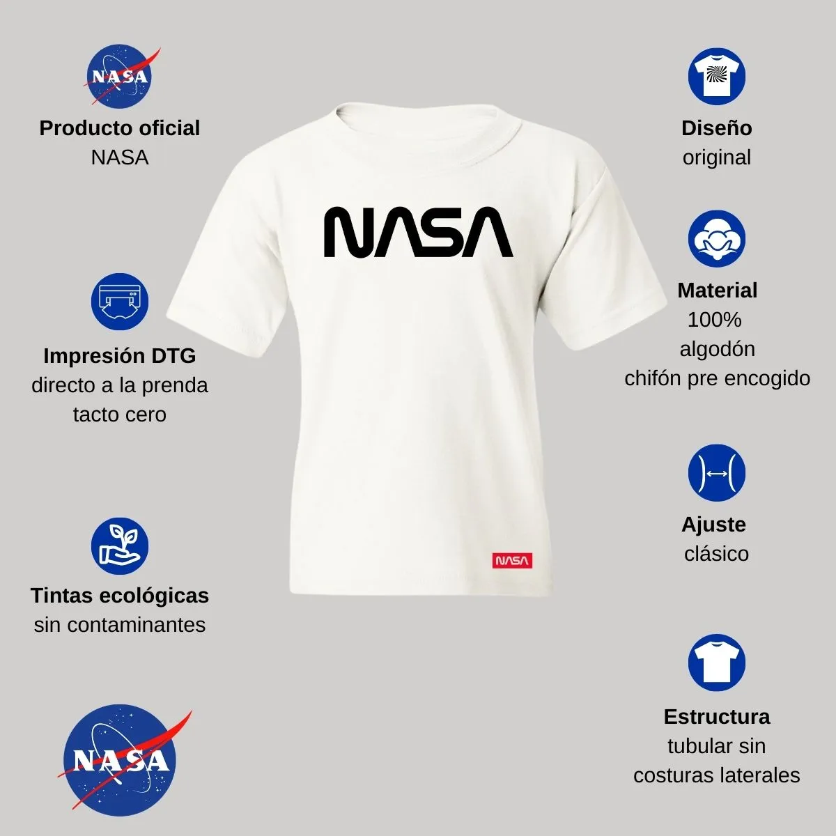 Playera Nios Nasa Worm Mono