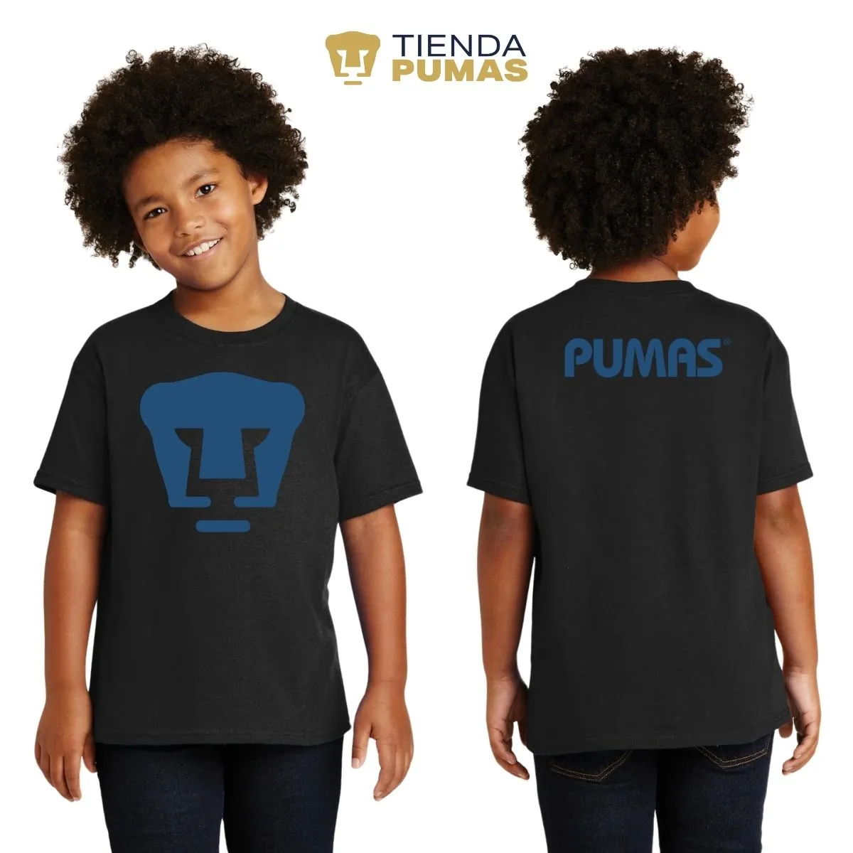 Playera Nios Pumas UNAM Logo Azul