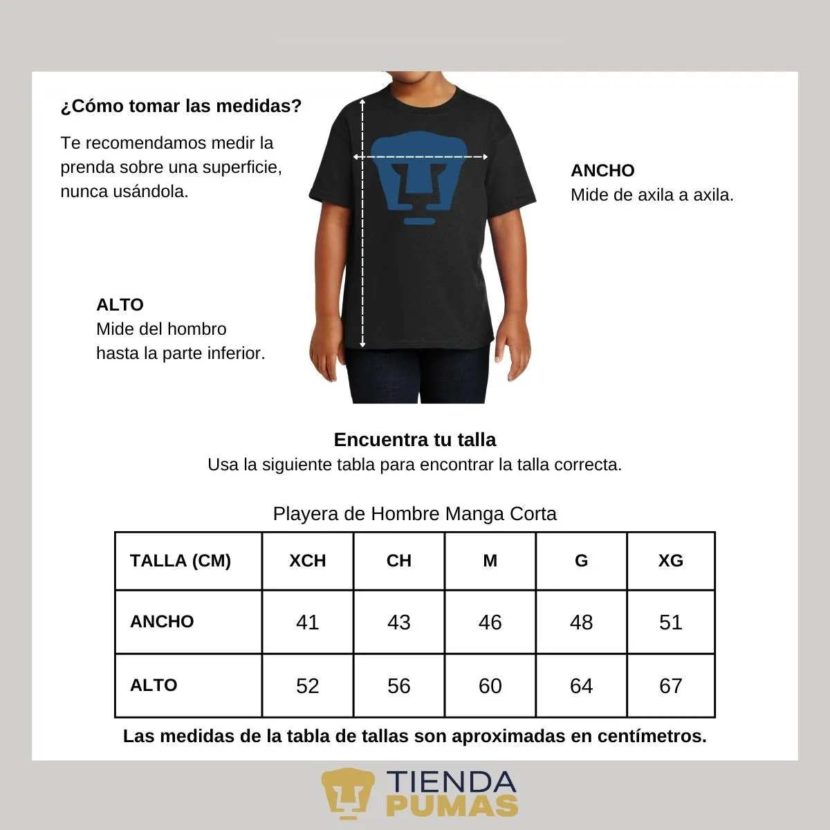 Playera Nios Pumas UNAM Logo Azul