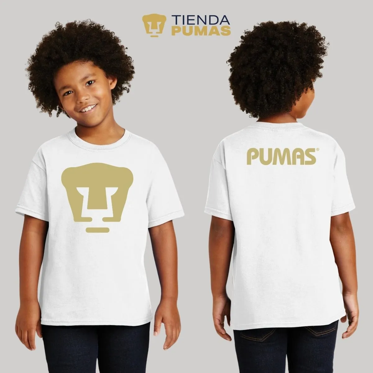 Playera Nios Pumas UNAM Logo Dorado