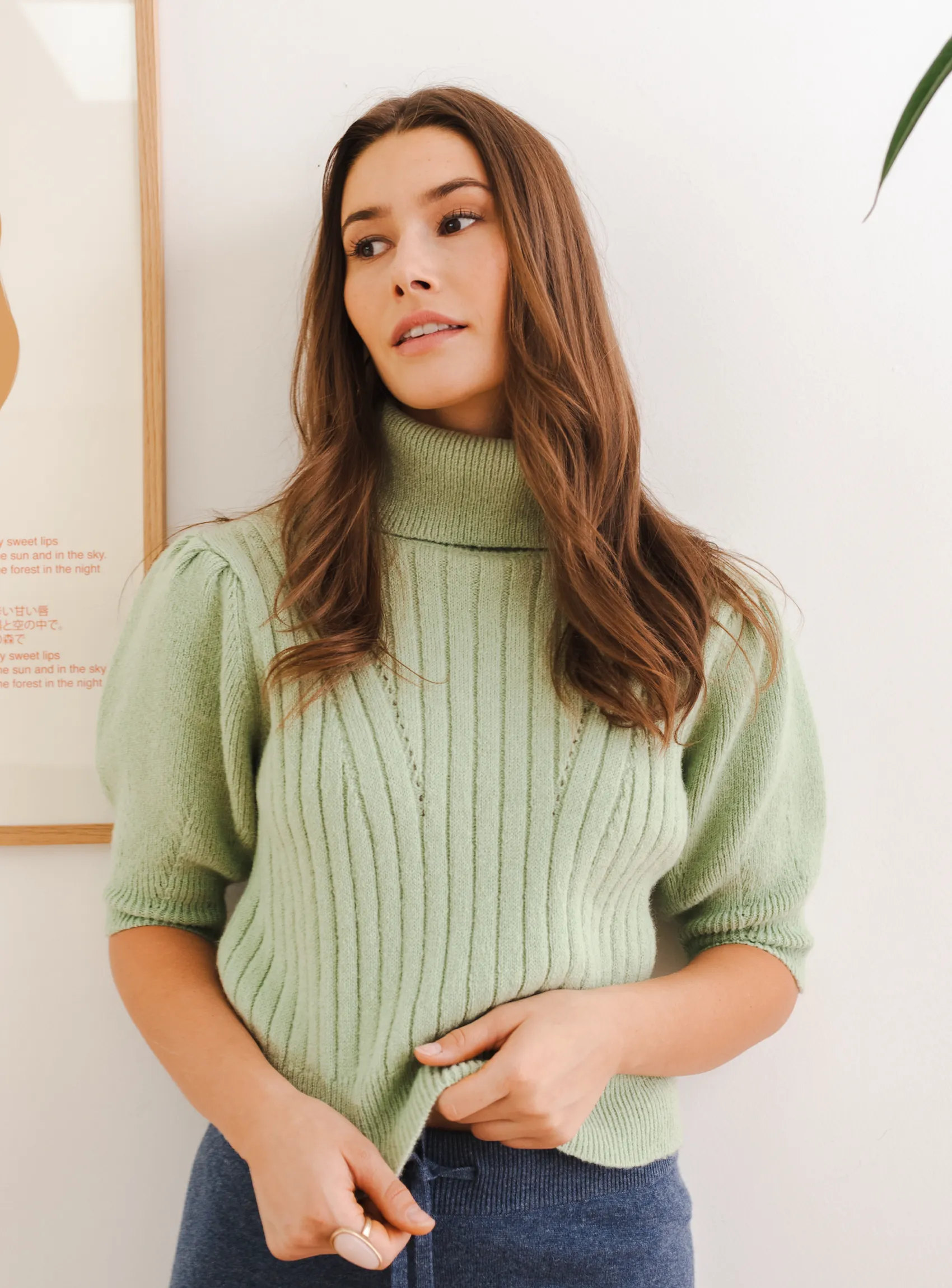 Puff Sleeve Turtleneck