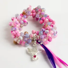 Pulsera Anudada - Colibrí Pastel