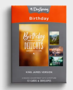 "Simply Stated" - 12 Assorted Birthday Cards, KJV