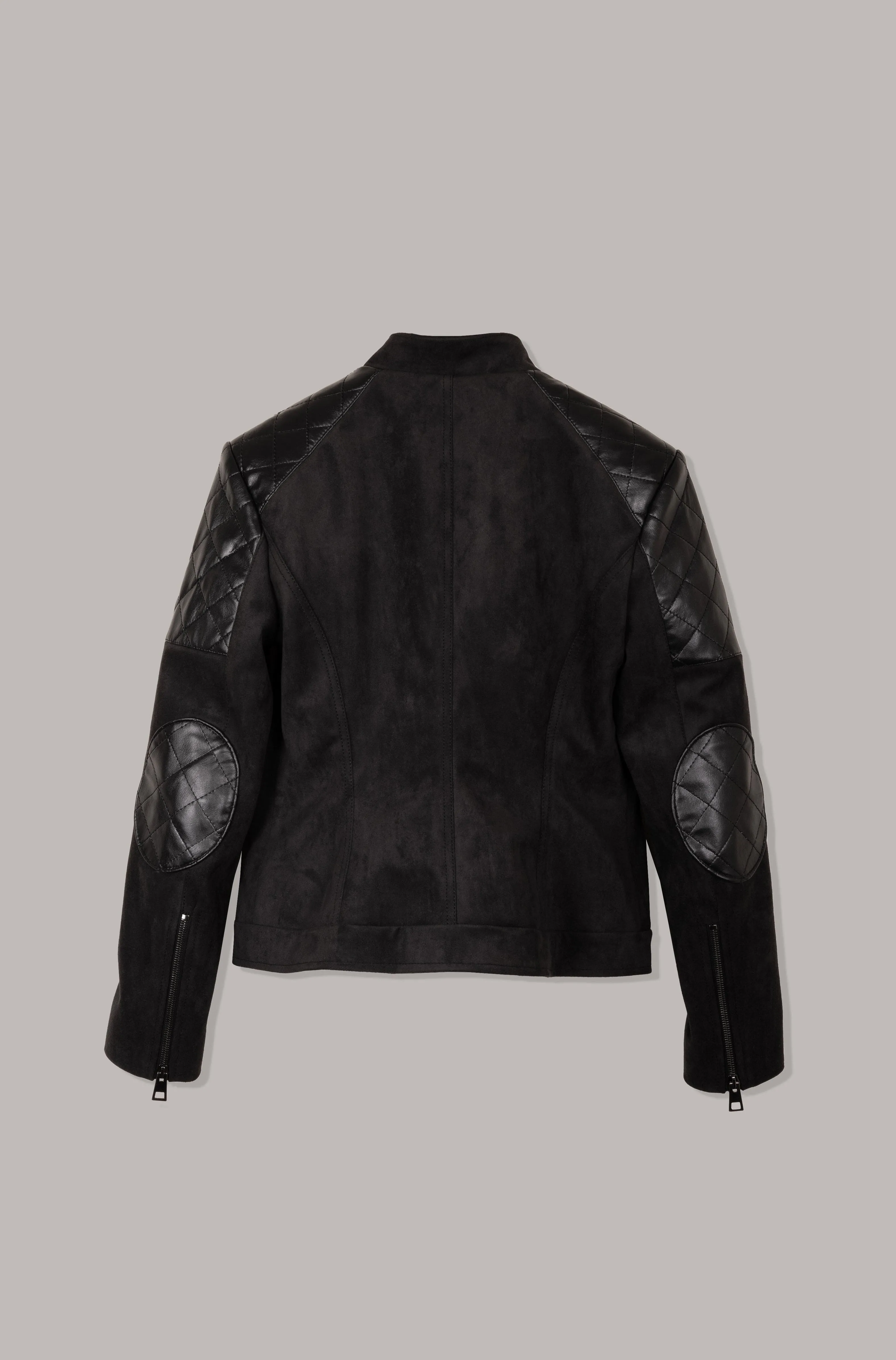 Rockstar Vegan Suede Biker Jacket | Black