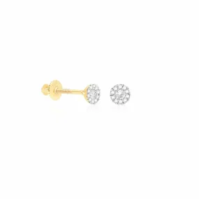 Round Diamond Pavé Screw Back Earrings