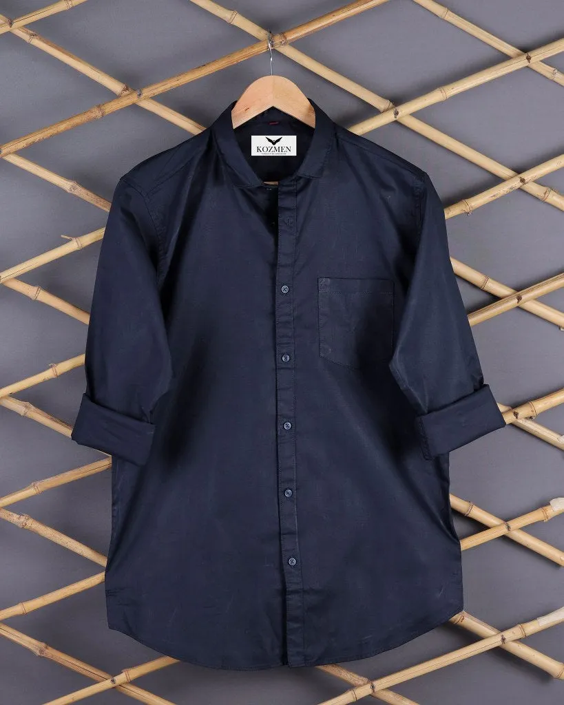 Royal Blue Affordable Solid Cotton Shirt