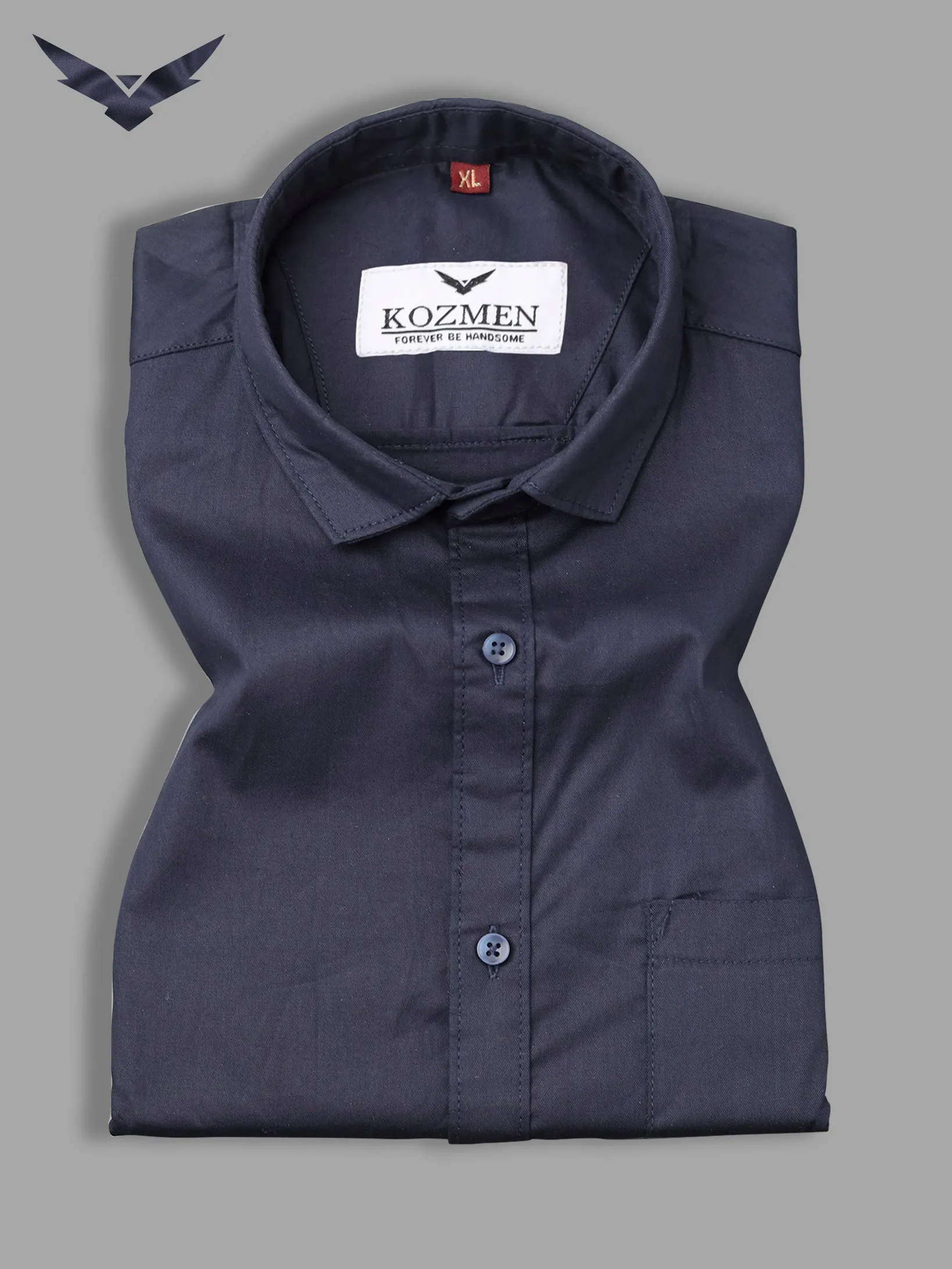 Royal Blue Affordable Solid Cotton Shirt