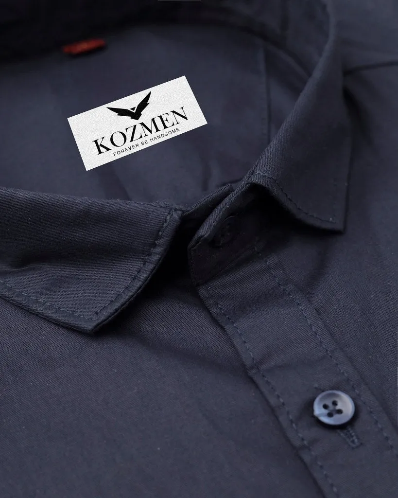 Royal Blue Affordable Solid Cotton Shirt