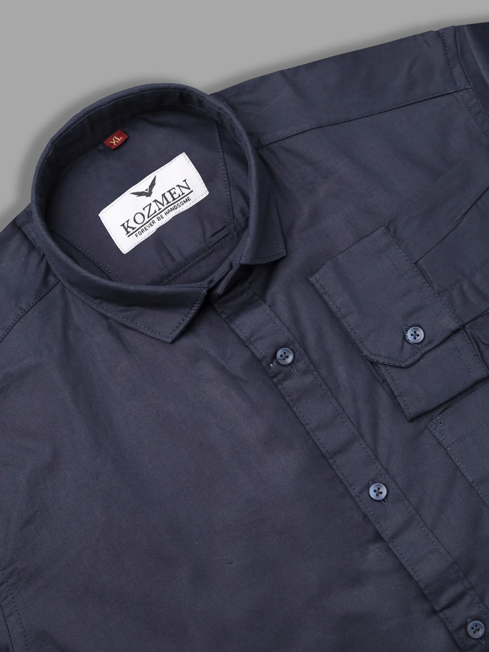 Royal Blue Affordable Solid Cotton Shirt