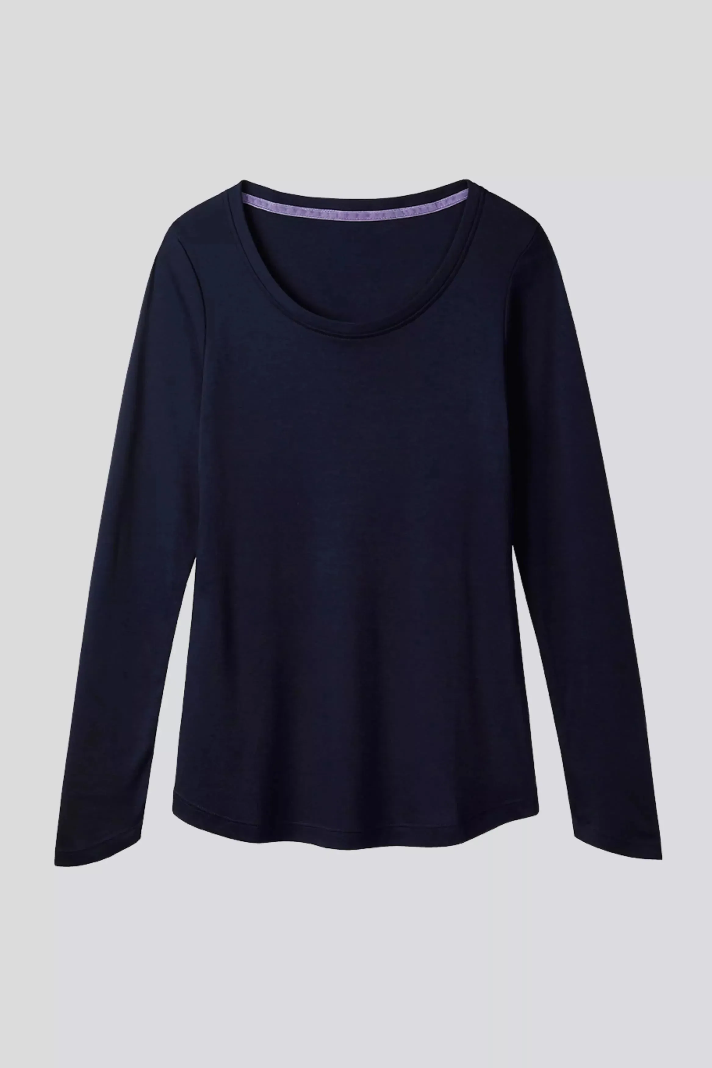 Scoop Neck Long Sleeve Cotton TENCEL Modal Blend T-shirt | Multiple Colours