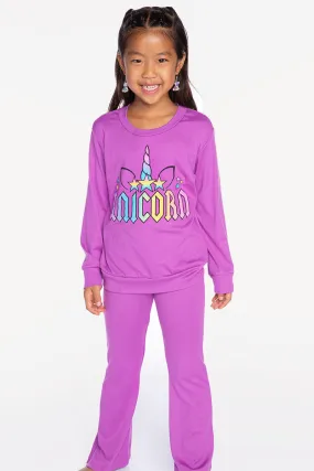 Simply Soft Long Sleeve Tunic & Bootcut Legging - Purple Unicorn