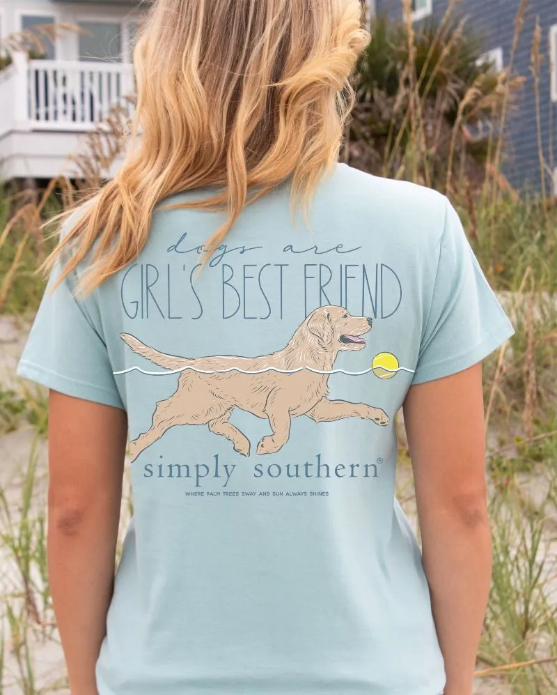 Simply Southern 'Dogs Are Girl's Best Friend' Short Sleeve Shirt with Golden Lab