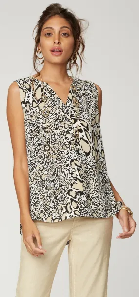 Sleeveless Pintuck Blouse Dierenprint | Abstract Jaguar