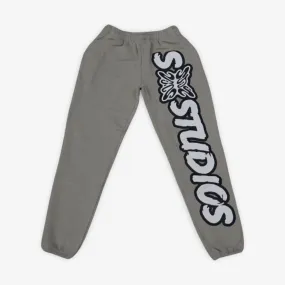 Stainbandz Puff Print Sweatpants 'SB Studios' Grey / Black