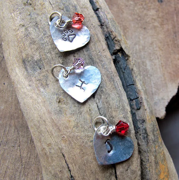 Sterling Silver Birthstone Heart Charm