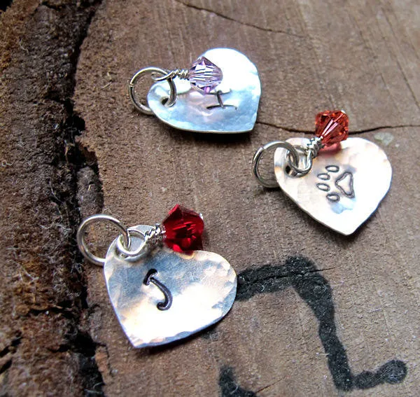 Sterling Silver Birthstone Heart Charm