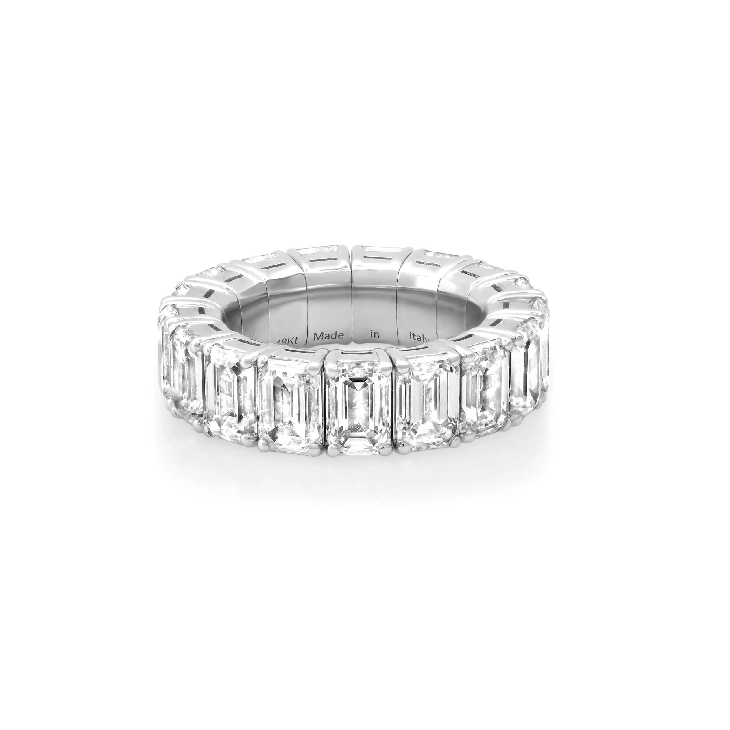 Stretch & Stack Emerald Cut Diamond Eternity Rings