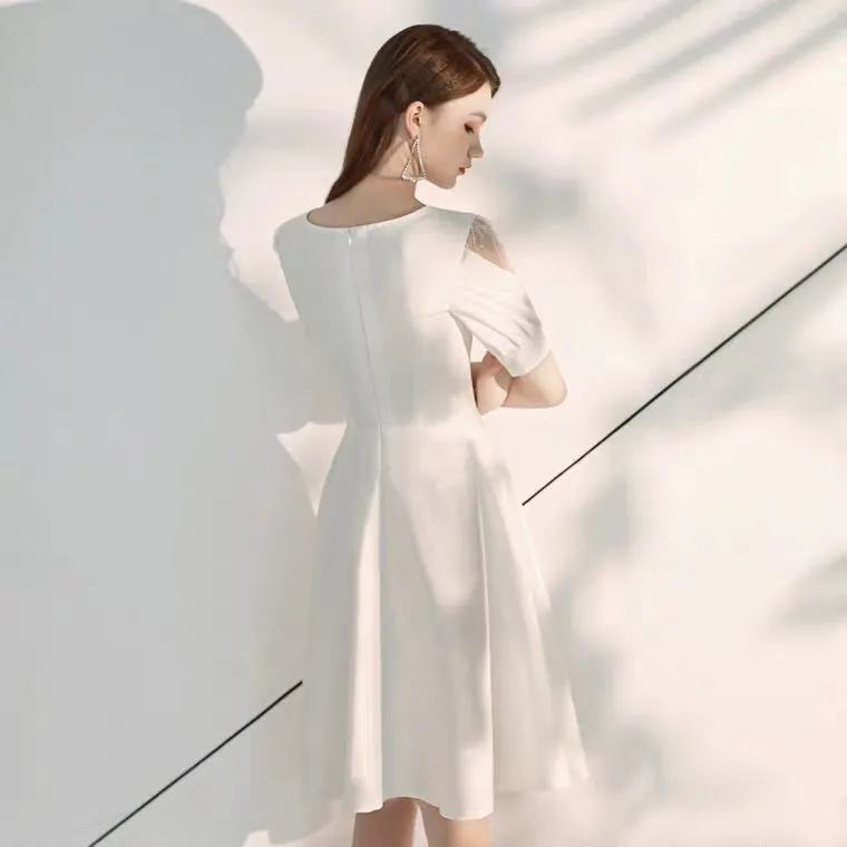 The Brooklyn White Short Sleeves Dress