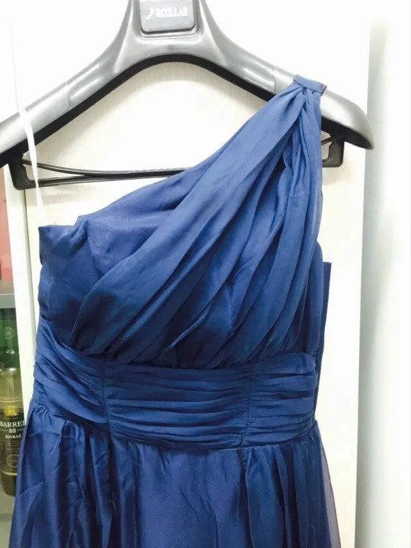 The Donatella Blue Toga Long Evening Gown