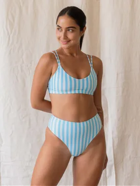 Topanga ECONYL Bikini Top | Powder Blue Stripe