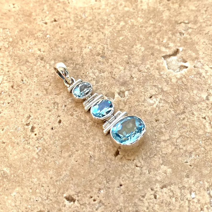 Topaz Triple Gem Pendant - Paris