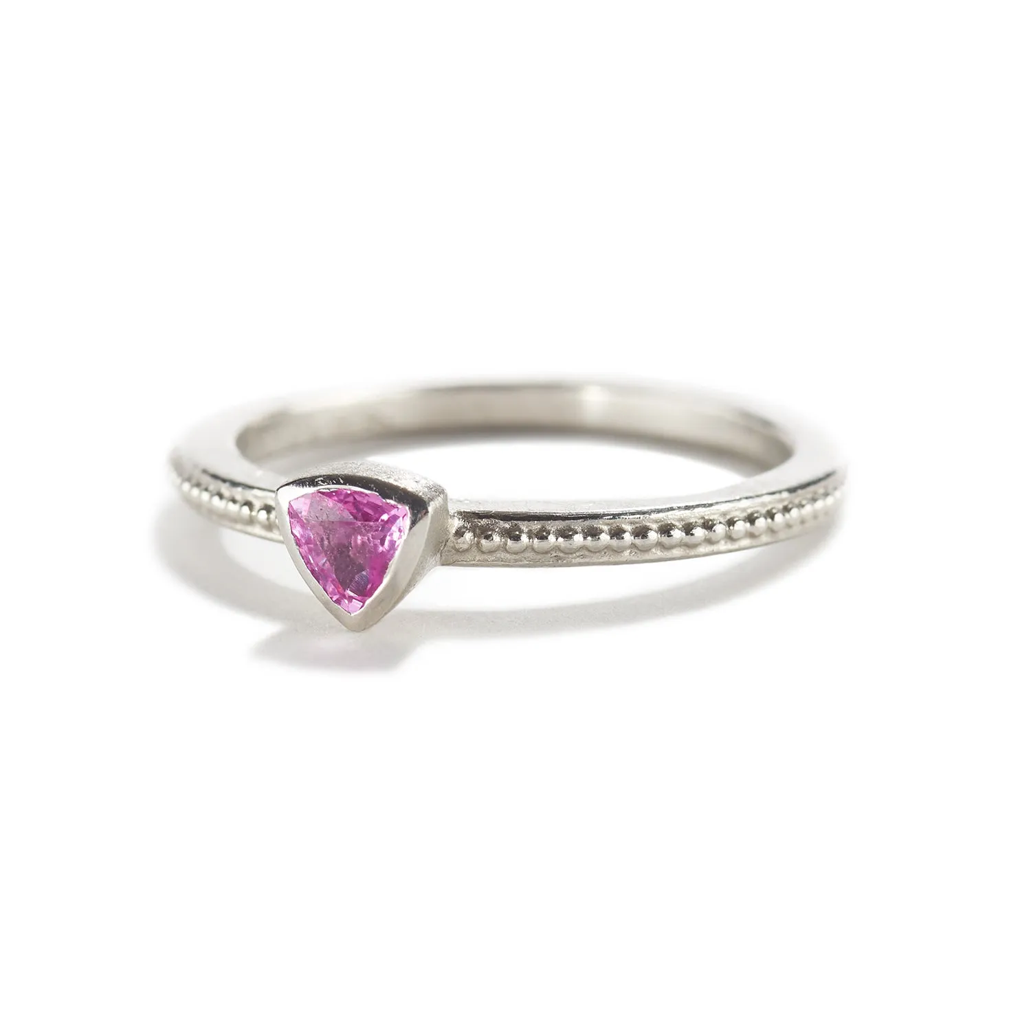 Trillion Pink Sapphire Ring