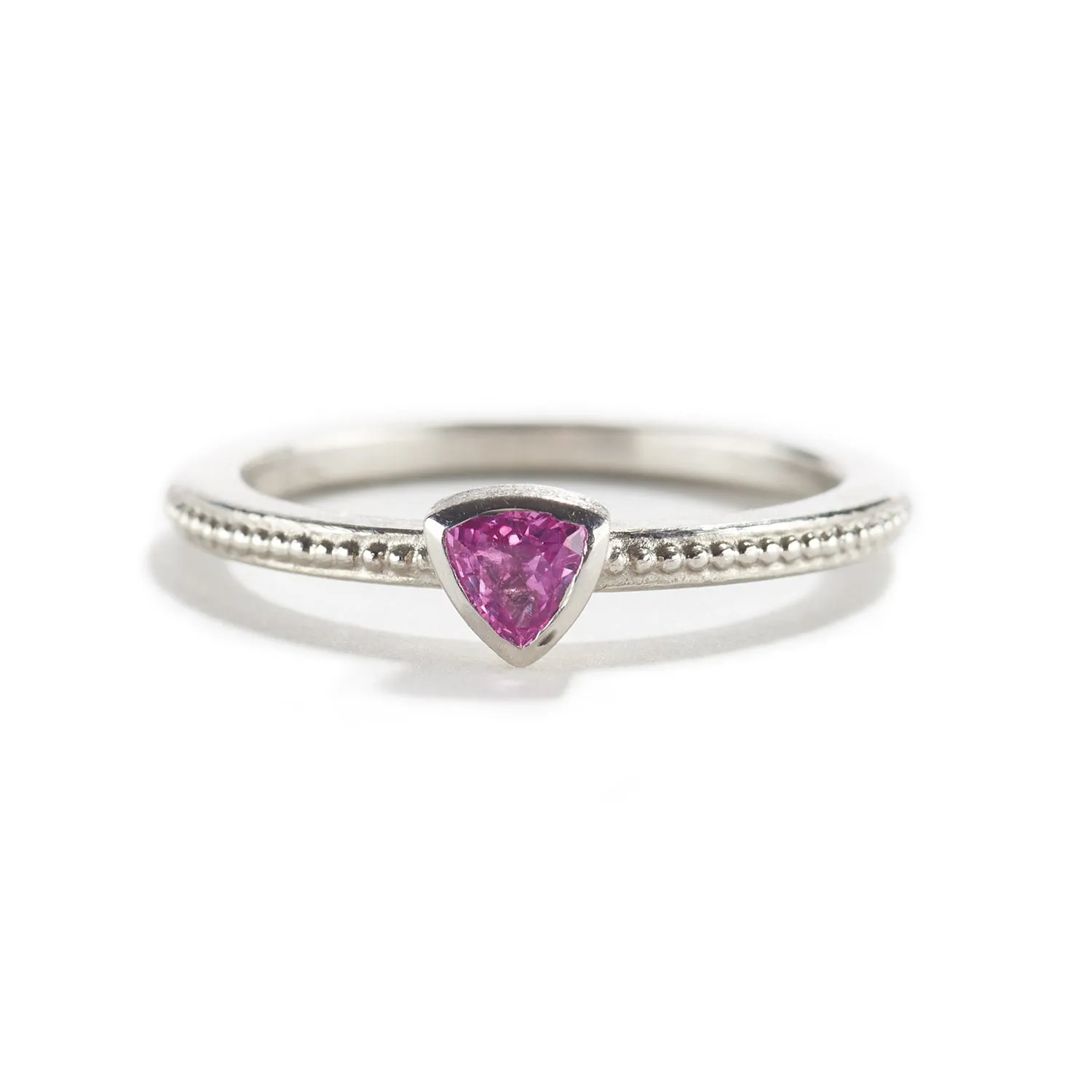 Trillion Pink Sapphire Ring