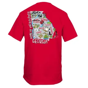 UGA Cartoon State Short Sleeve T-Shirt