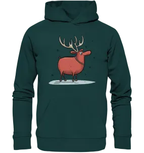 Unisex Bio-Hoodie mit Weihnachtsmotiv "Crazy Rentier"