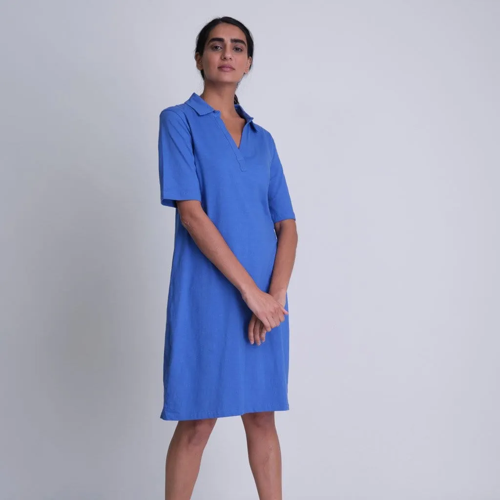 Vera Organic Cotton Jersey T-Shirt Dress | Blue