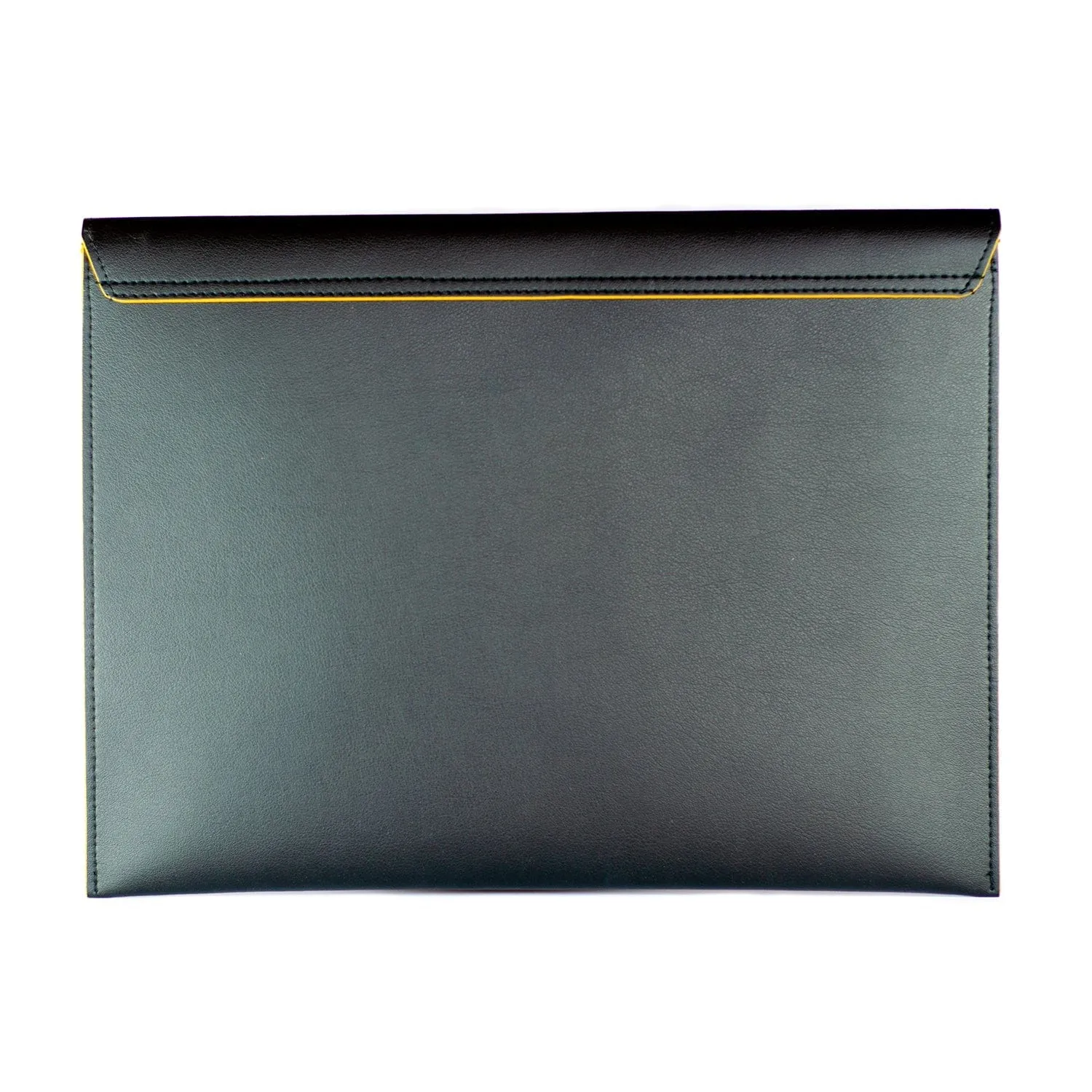 Versatile Vegan Leather Laptop Case | Black & Yellow