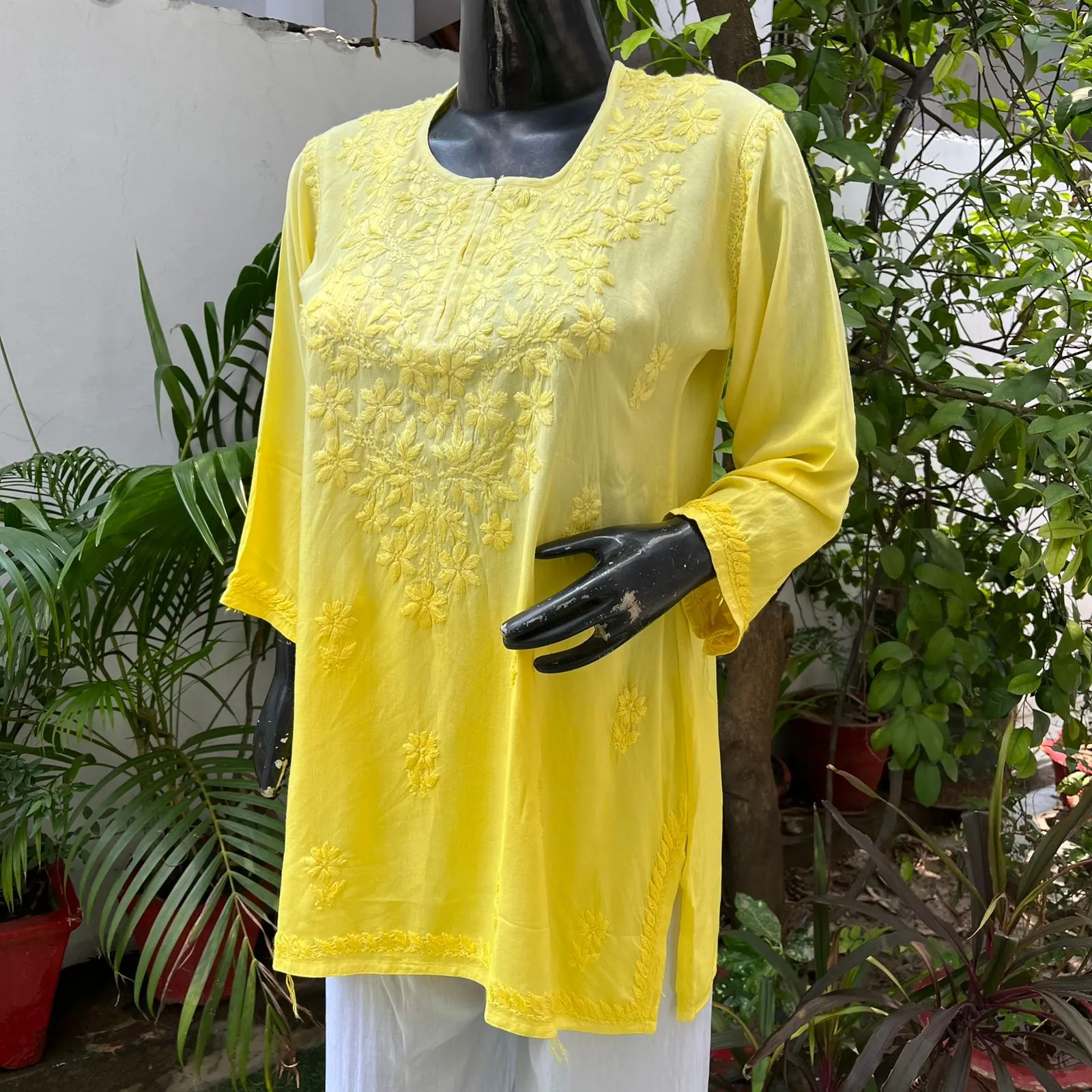 Vibha Ombre Chikankari Short Top