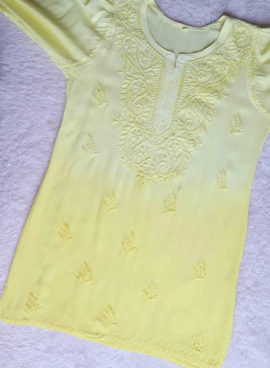 Vibha Ombre Chikankari Short Top