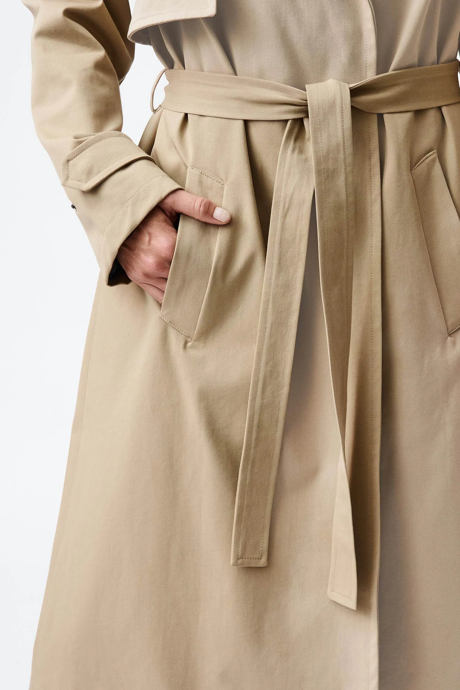 Water-Resistant Classic Organic Cotton Trench Coat | Beige