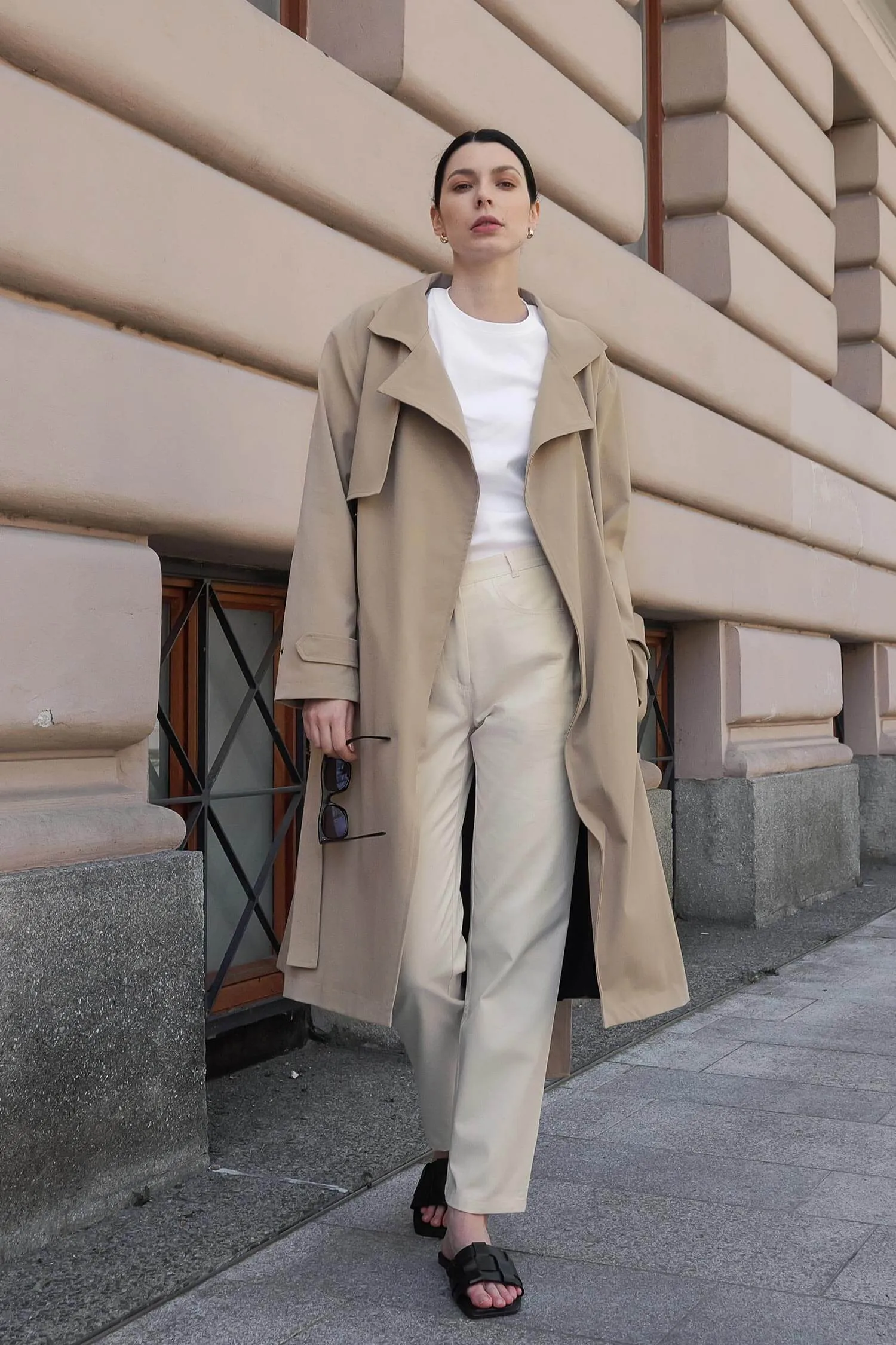 Water-Resistant Classic Organic Cotton Trench Coat | Beige