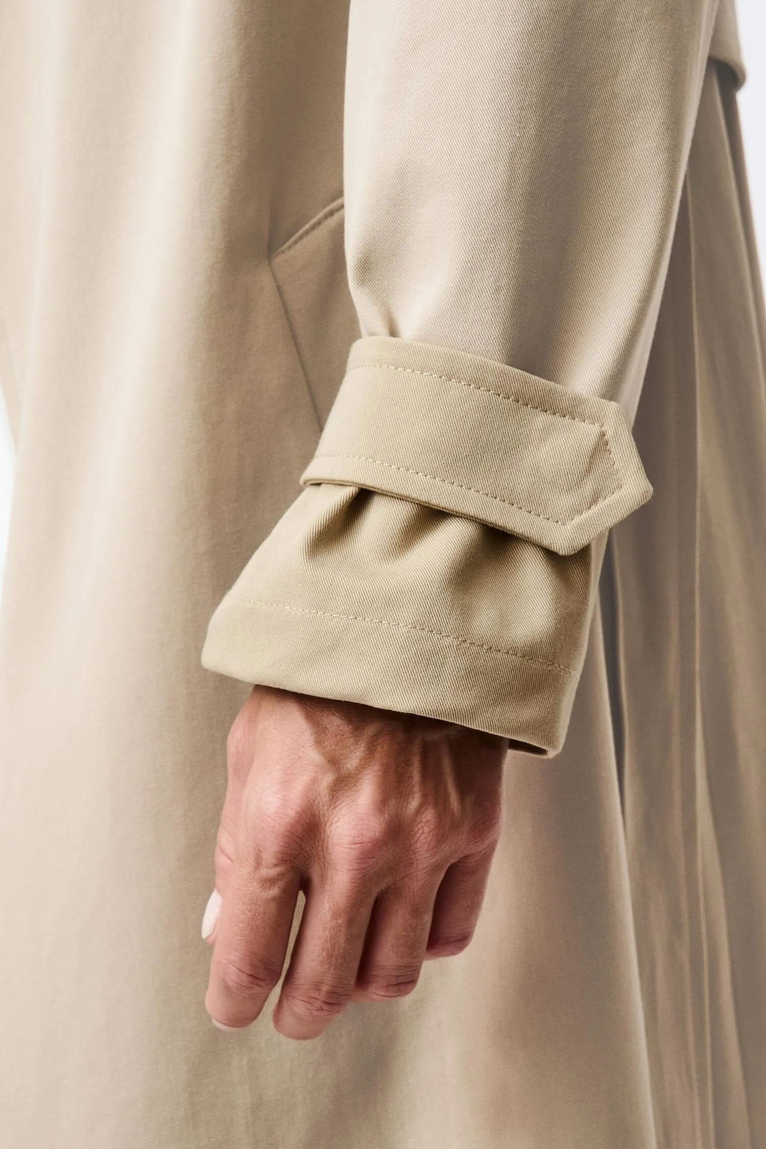 Water-Resistant Classic Organic Cotton Trench Coat | Beige