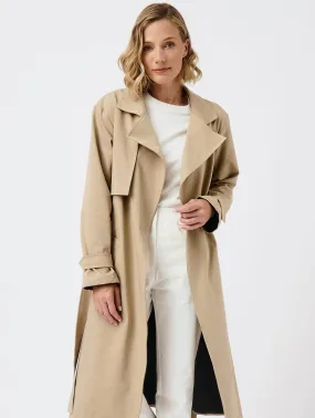 Water-Resistant Classic Organic Cotton Trench Coat | Beige