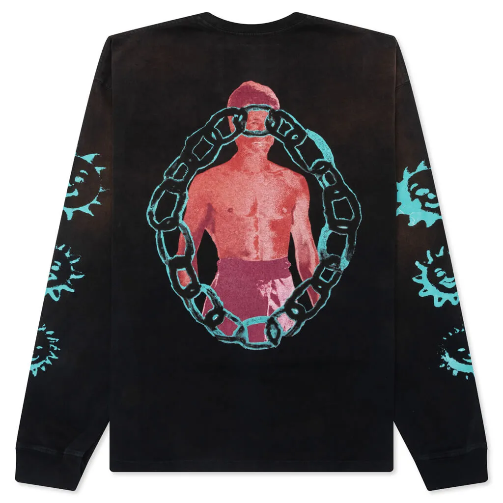 Xiao Long Ls Tee - Bleached Black