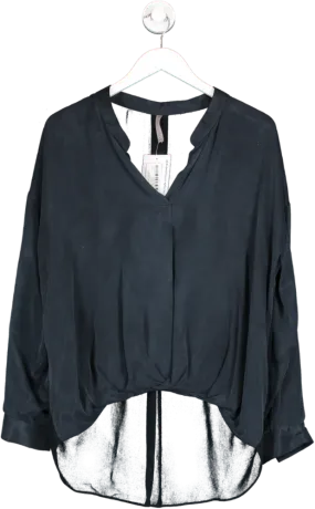 Yaya Women Blue Soft Tunic Blouse With Long Sleeves UK 12